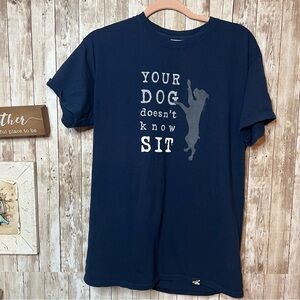 Navy Blue Dog Lover T-Shirt Medium